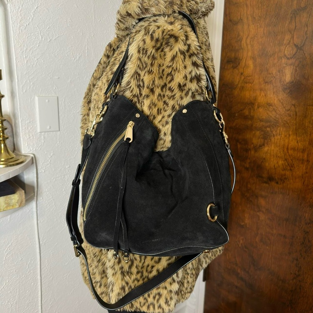 Rebecca Minkoff MAB black suede slouchy hobo bag
